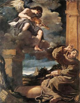 圭爾奇諾 St Francis with an Angel Playing Violin 圭爾奇諾 St Francis with an Angel Playing Violin